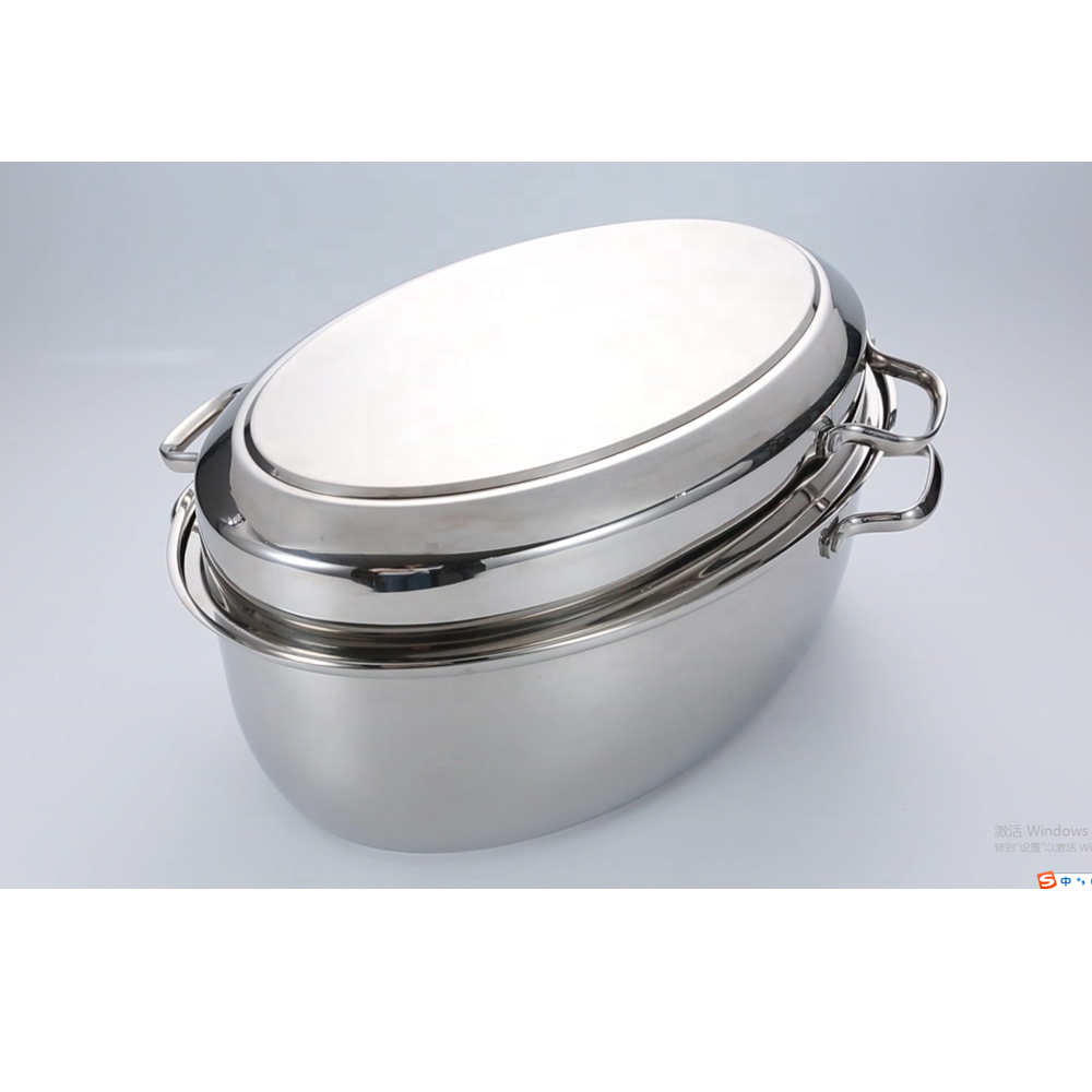 Capsule induction bottom stainless steel oval roaster