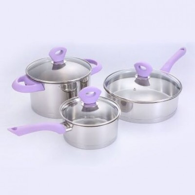 6pcs stainless steel cookware set cooking pots