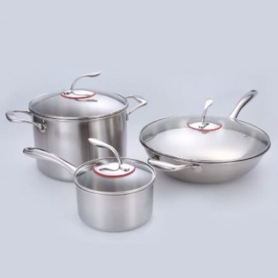 6-piece high quality stainless steel cookware with pot cover set