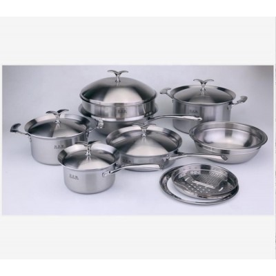 High-end induction triply steel cookware set