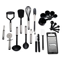 22-Piece Stainless Steel & Nylon Kitchen Mixing Tool Utensil ,Cooking Gadget Set