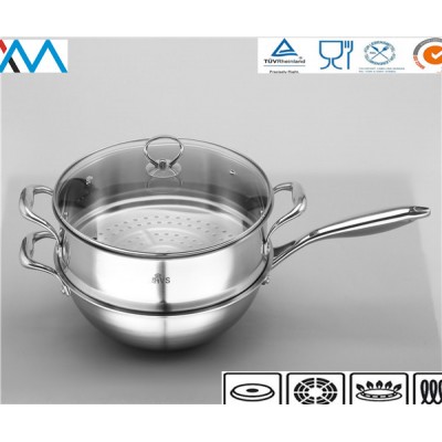 Stainless Steel Wok Triply wok big wok with steamer cookware