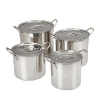 4pcs Cheap Large Capacity Stainless Steel Stock Pot Set with Lid